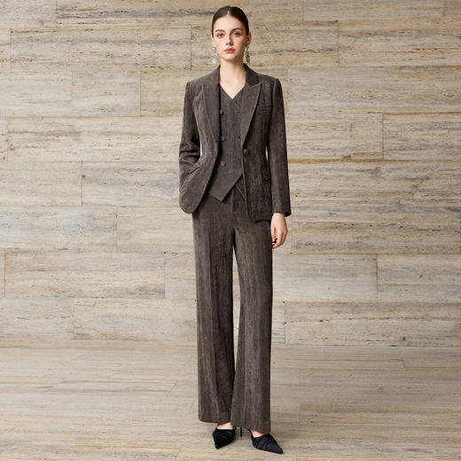 IWY/高级感总裁丝绒西装套装女秋冬气质通勤职业装正式场合正装J25CP266 商品图1