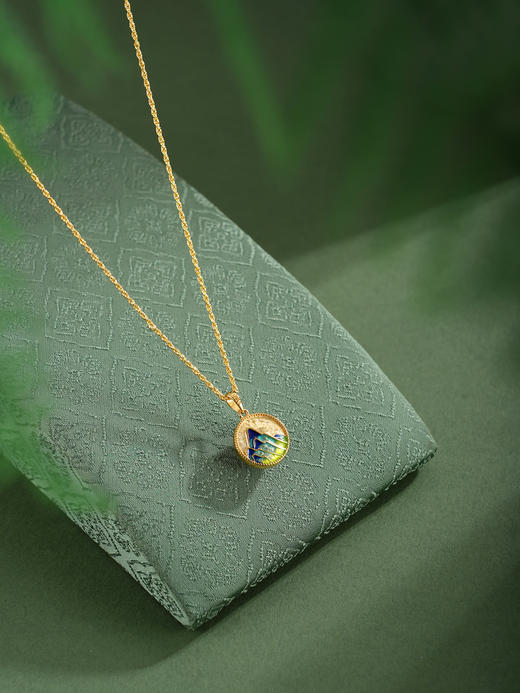 子佩集【江山如画】银S925套链【DZ07160】千里江山镀金晴水玉项链古法银2511 商品图2