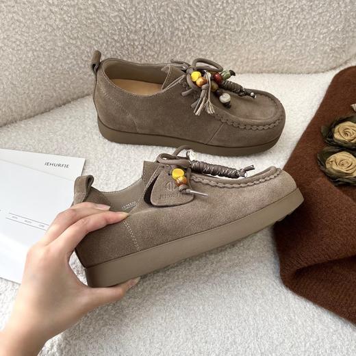 JEHURFIE/纪华菲内增高版本！全包串珠厚底增高袋鼠勃肯鞋 商品图1