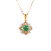 【天然正品】AU750黄金镶钻镶天然糖塔造型0.8克拉木佐绿祖母绿吊坠项链17.9*11.9*5.6MM（皆取最大值）链长：45CM（长度可调节）女士 251125NJS15 商品缩略图0
