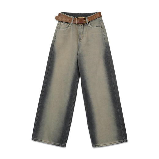 高腰休闲阔腿渐变加绒牛仔裤-纪念日百货门店同款167750583 商品图4