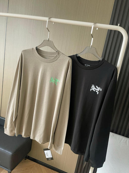 原单 ARC'TERYX鸟家KRAGG SL印花长袖T恤，男女情侣款，
颜色：黑色 浅棕色
尺码：M L XL 2XL 商品图0