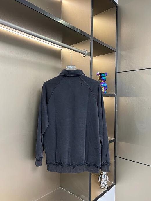 D120416新款炒色洗水毛边男女情侣款休闲翻领卫衣 商品图9