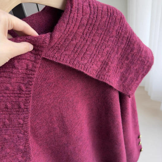 三彩玫红色毛衣 商品图5