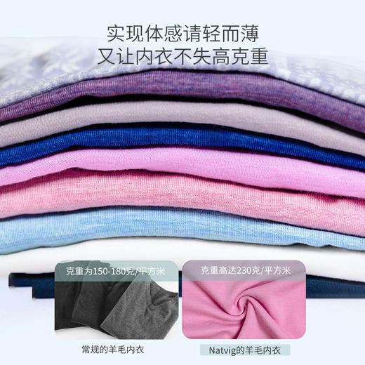 挪威Natvig成人女士男士百搭打底黑纯色美利奴羊毛内衣上衣裤套装 商品图3