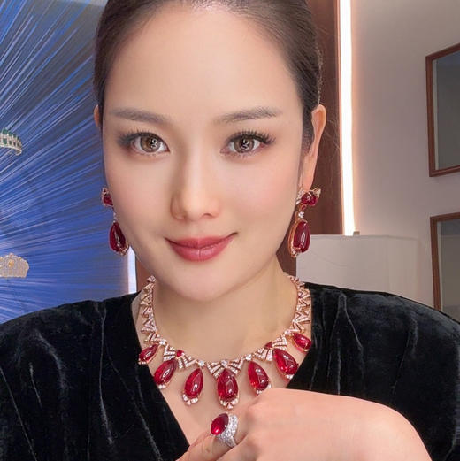 流光溢彩馥郁耀眼红色高定项链 11790XR 商品图5