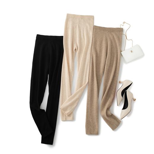 100%羊绒打底裤 针织细腻柔软高弹力 瘦腿外穿长裤子 2102 商品图3