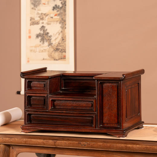 清 红木六屉文房箱 商品图0