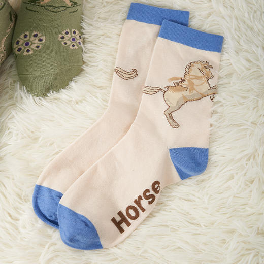 大英博物馆 新年系列希腊奔马 工艺美术系列德摩根 提花中筒袜 商品图3