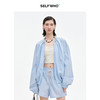 SELFWHO高支棉混纺荷叶边抽绳拉链外套女2026春季新款轻户外上衣 商品缩略图0