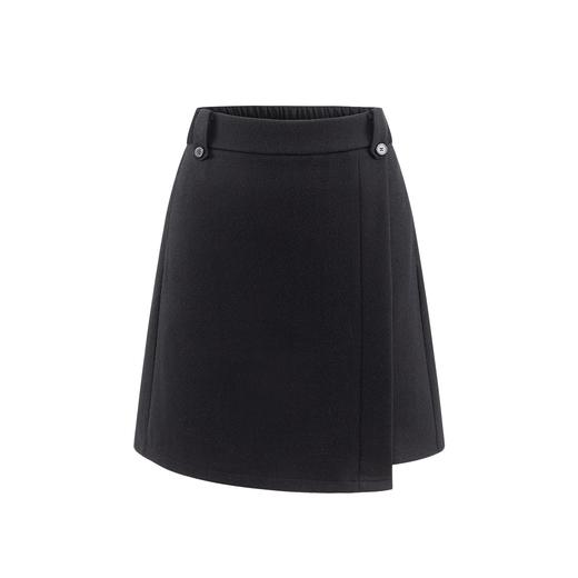 冬季新款设计感错位小A型巨显瘦羊毛半身五分中裙 商品图0