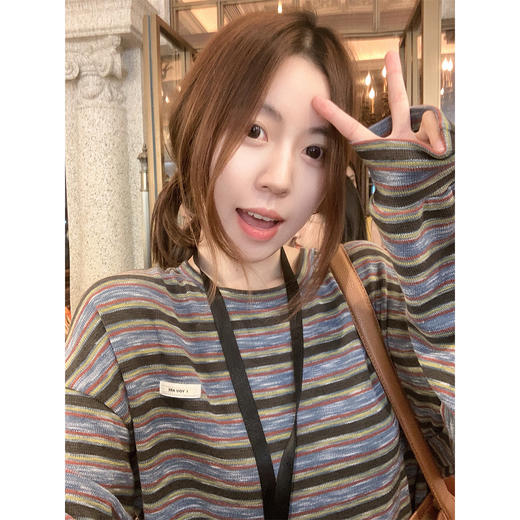 <曾小咸推荐> 现货秒杀！微信超特价！撞色条纹长袖t恤 日常139.99 立减70 秒杀69.99！ 商品图3