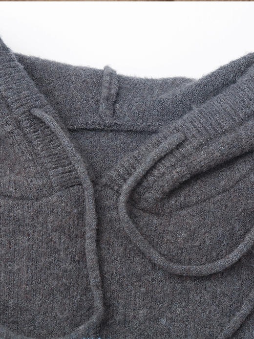 深灰连帽卫衣连衣裙套装 字母印花宽松针织两件套 休闲慵懒风秋冬舒适穿搭套组 商品图2