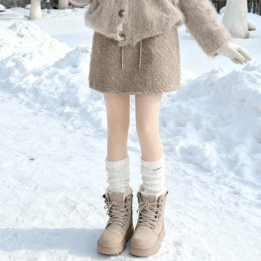 【YW】无忧购羊羔绒包臀短裙女秋冬高腰遮肉显瘦泰迪绒裙子H-2057（截单后3-5天发货） 商品图4