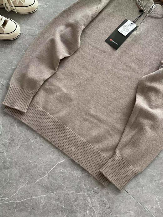 D120436秋冬慵懒松感弛暖糯羊绒质感男士半拉链针织衫 商品图14