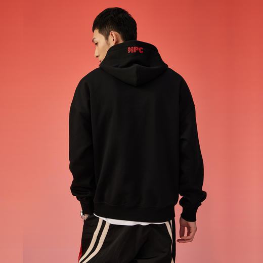 NPC潮牌新年系列双色龙年剪纸/水墨印花连帽卫衣保暖宽松NP3CST05 商品图2