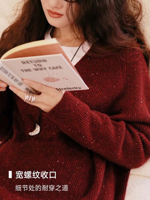 【本月重磅】康赛妮彩点100%山羊绒V领毛衫FCF3CST004 商品图4