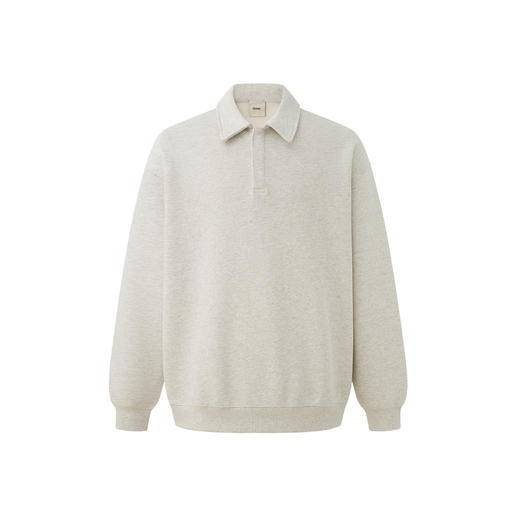 CHINISM赤尘 纯棉针织鱼鳞毛圈polo卫衣男秋季套头男士翻领上衣 商品图0