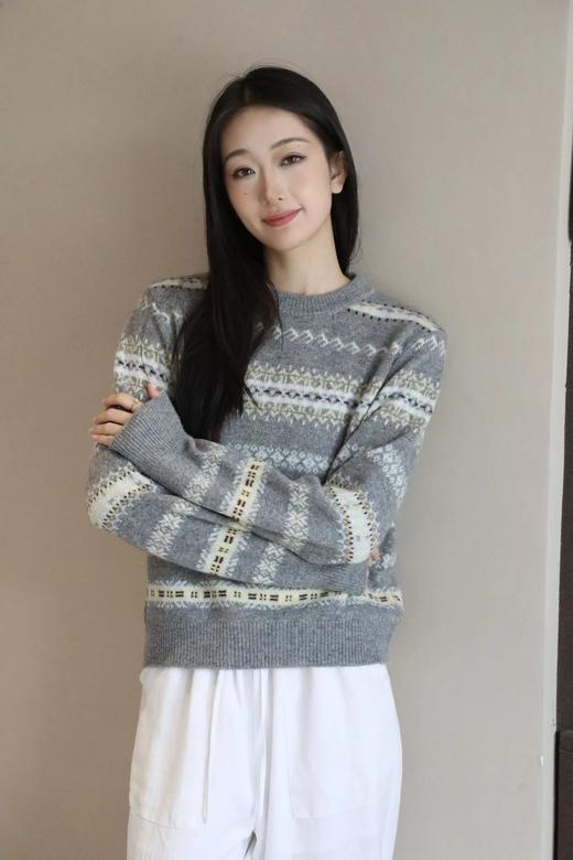 北欧假期费尔岛羊毛针织衫 B01JY26010 商品图3