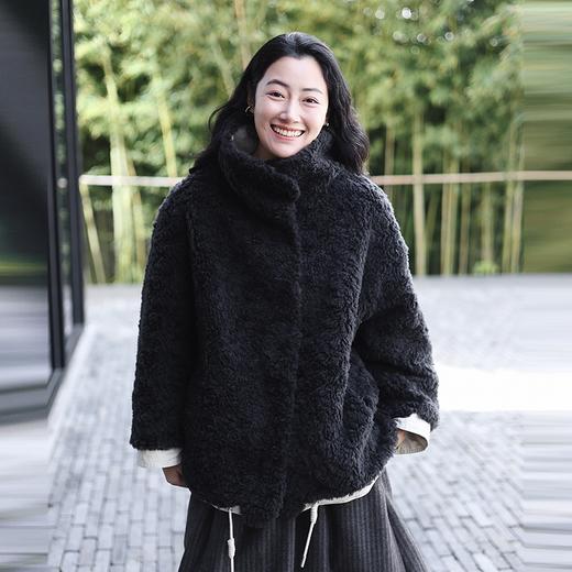 绽放882朵/双面穿撞色工装羊羔毛外套短外套派克服冬季新款厚外套 商品图1