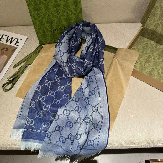 【双12特惠】【送礼盒礼袋】Gucci古驰织花羊毛真丝围巾  商品图6