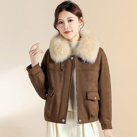 QYM  CS25D160洋气大毛领羽绒服时尚加厚短款派克服外套