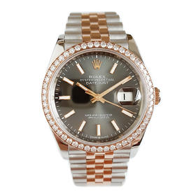 【95新】ROLEX 劳力士126281-0001天文台认证自动机械机芯36MM（男款）日志型系列蚝式钢/18K玫瑰金；镶嵌钻石表圈 281125NJS23