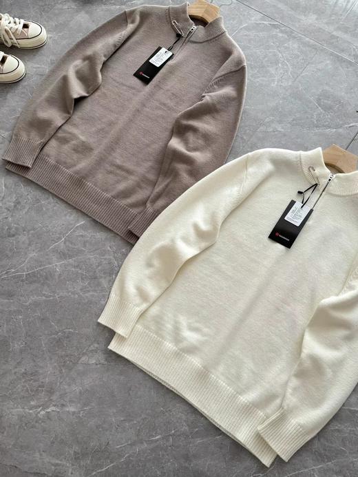 D120436秋冬慵懒松感弛暖糯羊绒质感男士半拉链针织衫 商品图2