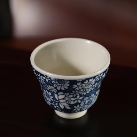 问鼎天石窑白陶泥元青花福禄杯 （万花） 商品图1