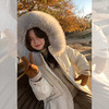 西遇中长款加厚棉服女冬季新款牛角扣大毛领连帽夹棉外套SS051932 商品缩略图4