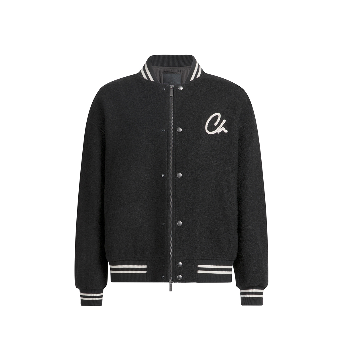 CHINISM赤尘 盘绳绣花毛呢外套男冬季加厚羊毛棒球夹克男士棉服