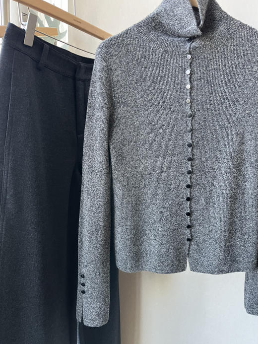 【羊绒的冬天】噢蜜ooomeooo修身螺纹羊绒开衫 商品图9