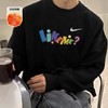 D120418加绒加厚彩色字母抓绒保暖圆领卫衣男女同款 商品缩略图5