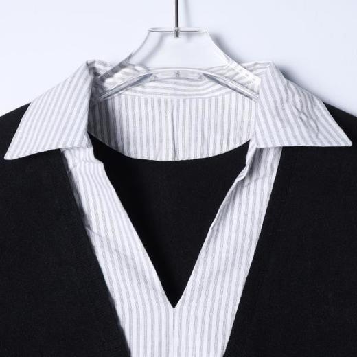 46763SDSA男士秋冬新款痞帅男装韩版拼接小V翻领毛衣百搭慵懒风上衣潮 商品图2