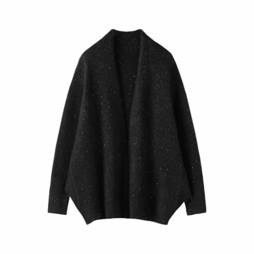 100%山羊绒披肩开衫花纱蝙蝠袖针织外套女 商品图1