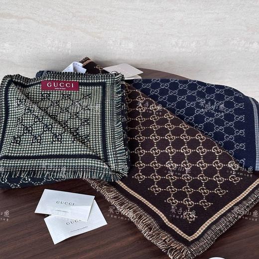 【双12特惠】【送礼盒礼袋】Gucci/古驰 25新款GG徽标老花双面围巾 双面羊毛 商品图5
