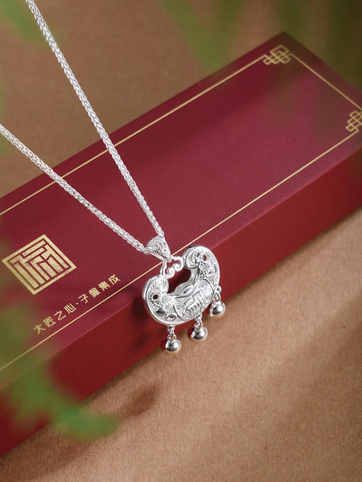 子佩集【锁住幸福】银S999套链【YZTL0452】福花丝锁项链儿童2511 商品图3