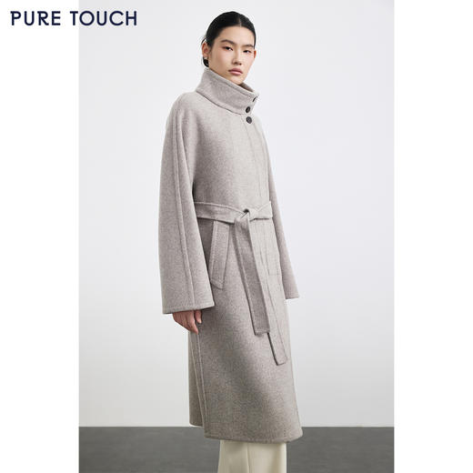 商场同款PURE TOUCH女装25秋冬新款翻领毛呢大衣中长款单排扣外套 商品图4