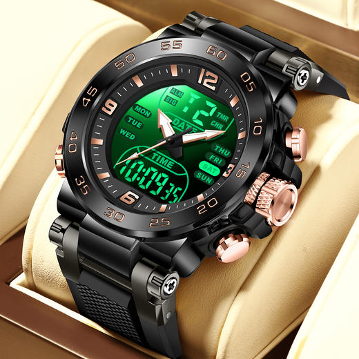 【硬朗风格 耐刮耐磨 30米生活防水】FOXBOX立体感户外运动夜光电子手表（FB0093） 商品图2