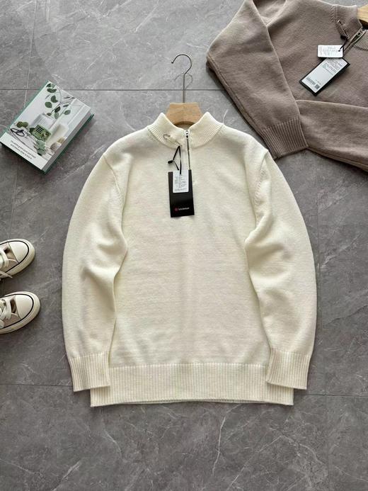 D120436秋冬慵懒松感弛暖糯羊绒质感男士半拉链针织衫 商品图4