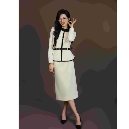 法小曼*子珍专款/白色西装套装气质高级小香风套装C2171 商品图5