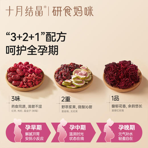 研食妈咪元气五红莓果茶孕期0糖0脂0卡无寒配方玫瑰花茶 商品图1