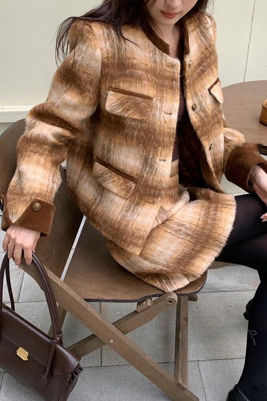 amadella 撞色小香风格纹毛呢半裙套装 21643 商品图5