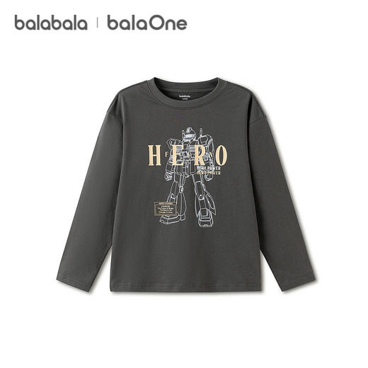 【balaOne】巴拉巴拉童装男童长袖t恤儿童2026春季新款大童打底衫 商品图4