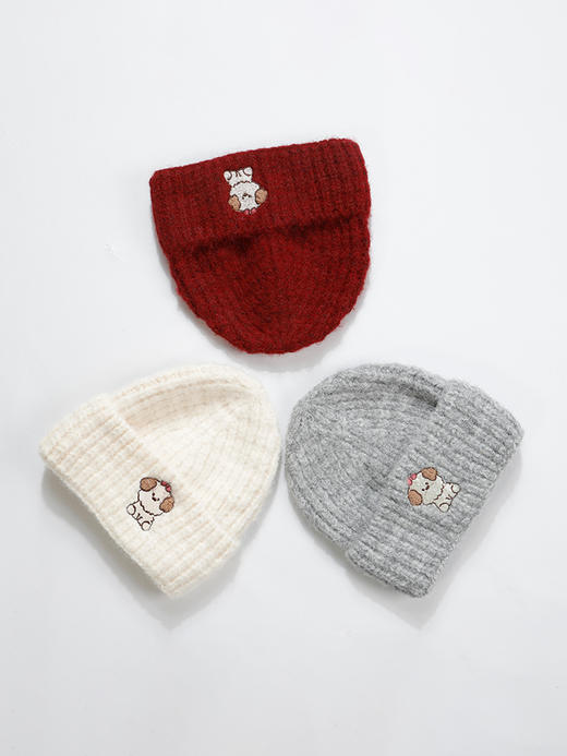 女款针织帽刺绣小狗针织帽-纪念日百货门店同款165643741 商品图4