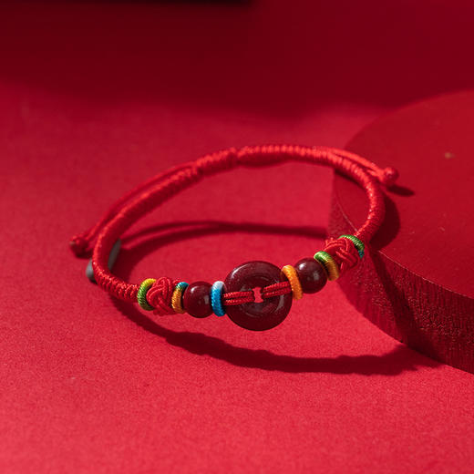 【普陀山】紫金砂平安扣转运珠红绳-普陀山发货 商品图0