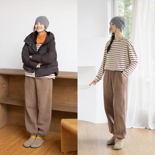 特绽放830朵/三剑客·纯棉加绒加厚收脚显瘦卫裤直筒休闲裤束脚裤 商品图3