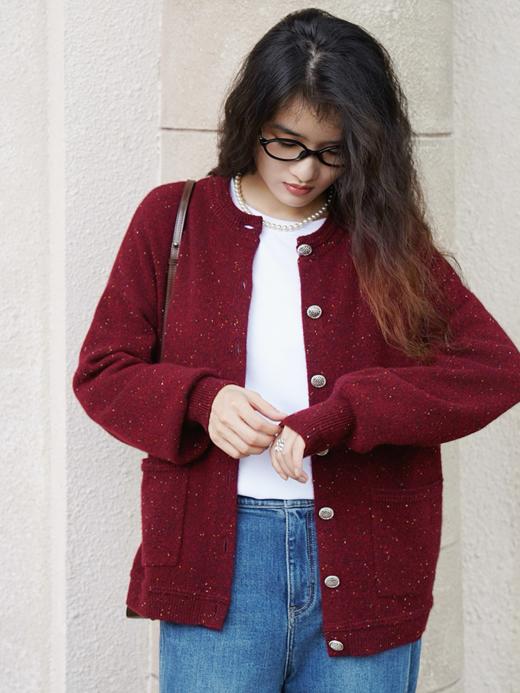 【本月重磅】康赛妮彩点100%山羊绒开衫FCF3CSC070 商品图8