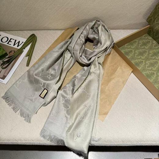 【双12特惠】【送礼盒礼袋】Gucci古驰织花羊毛真丝围巾  商品图1