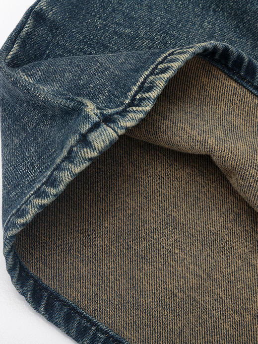 复古做旧深灰牛仔长裙 高腰开叉过膝半身裙 休闲通勤风显瘦垂感牛仔中长裙 商品图3